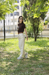 Ekru Yüksek Bel Keten Pantolon